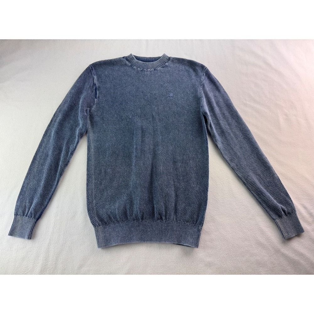 G-Star Raw Mens Indigo Moss Knitted Sweater Sun Faded Blue‎ Size XS Long Sleeve